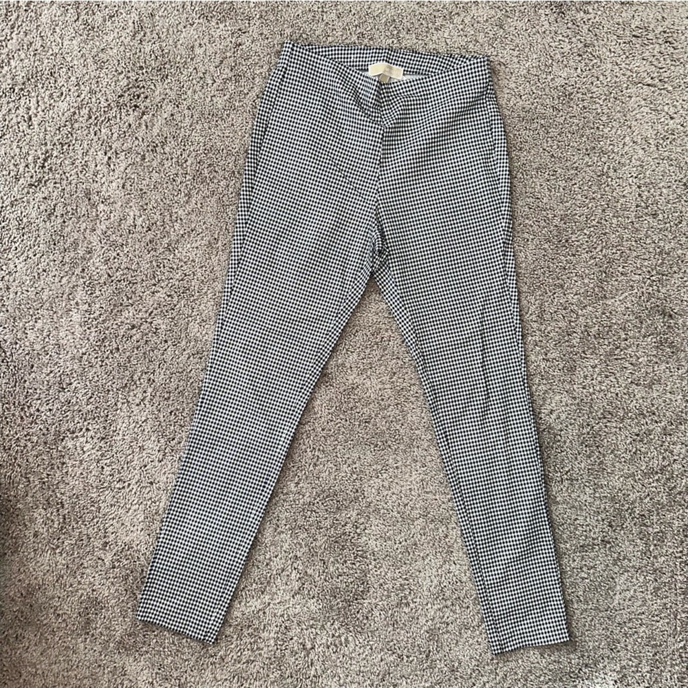 Michael Kors Navy & White Checkered Pants Size Medium